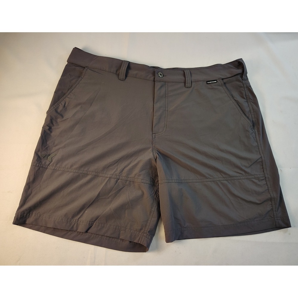 KastKing Mens Performance Fishing Shorts Charcoal Gray Size 40 Stretch Quick Dry